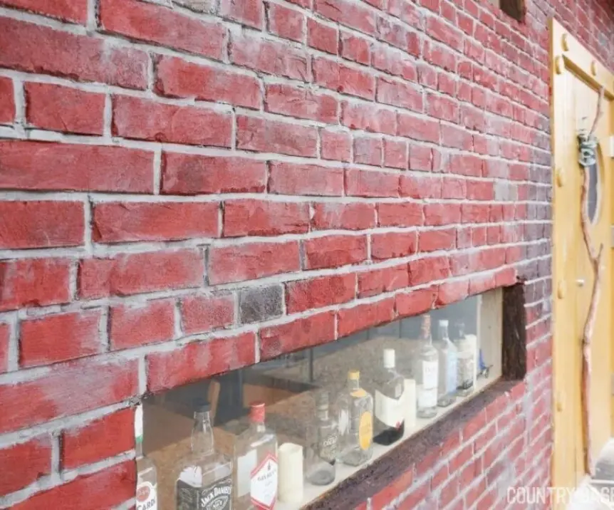 レンガ調のデザコンウォールが完成した画像